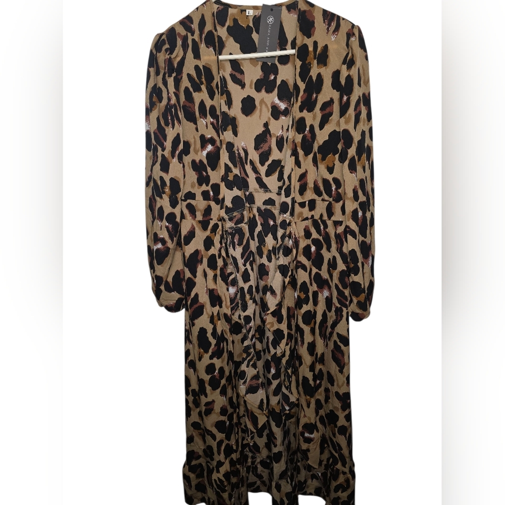 Stylish Leopard Print Long Sleeve Dress